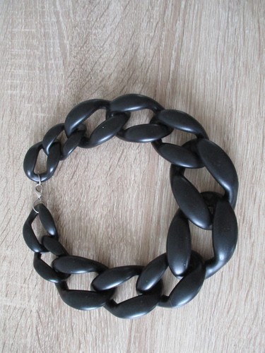 Statement Damen *** Collier Kette Gliederkette Modeschmuck schwarz - Bild 4 von 8