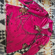 Mossy Oak Womens Pink Camo 14 Zip Long Sleeve Pullover Top Size M