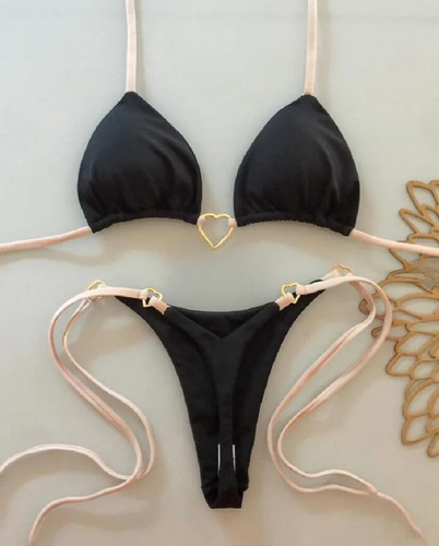 RUOTONSEPT Sexy Halter Color Sólido Conjunto de Bikini Para Mujer Traje de Baño Dos Piezas Triángulo - Imagen 21 de 30