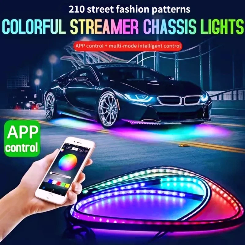 5050 RGB LED Strip Under Car Tube Underglow Underbody System Neon Lights 7-Color