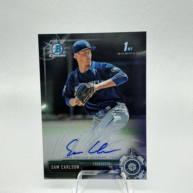 2017 Bowman Draft #CDA-SC Sam Carlson Chrome Draft Pick Autographs