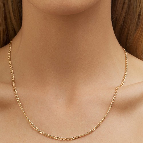 18K Gold Plated Curb/Cuban Link Chain Necklace 2MM, 3MM, 4MM, 5MM For Women o... - Picture 4 of 8