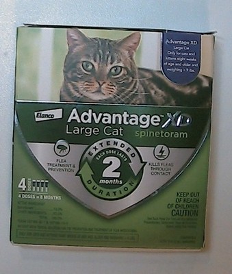 Advantage XD Large 9lbs+ Cat Flea Treatment & Prevention 4 Doses 8 Months Supply