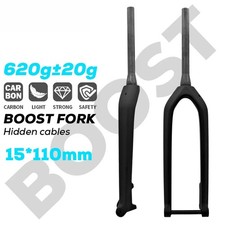 26"/27.5"/29er Full Carbon MTB Bicycle Thru Axle Boost Vertebra Tube Rigid Fork