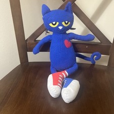Pete The Cat Doll Plush Merry Makers 13" Blue W/ Red Heart Sneakers
