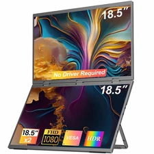 18.5 Inch 1920x1080 Dual Screen Extender Folding Portable Monitor For Laptop