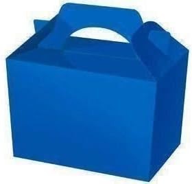 The Home Fusion Company 6 x Royal Blue Plain Party Boxes Food Toy Loot Lunch Ca