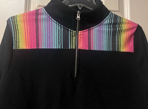 Crazy Train ~ Jacket ~ Women’s ~ Medium ~ Pullover ~ Black & Multicolored - Picture 4 of 24