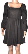 R. Vivimos Women's Long Sleeves Black Lined Dress Size Medium