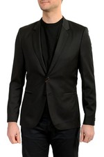 Hugo Boss Men's "Arti194E1" 100 Wool Extra Slim Fit Black Blazer US 42R IT 52R