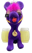 1 Purple Vintage Flocked Donkey Salt & Pepper Hong Kong Love Eyelashes NOS