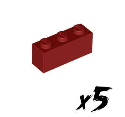 5x LEGO 3622   1x3 Stein   Brick   dunkelrot   dark red