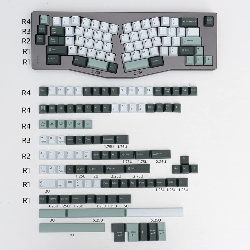 mintcaps Botanical Keycaps Set 173 Keys Cherry Profile Doubleshot Custom Keyboa