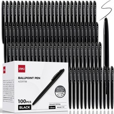 Pens Bulk, 100 Pack Retractable Ballpoint Pens, 1.0MM Black Ink,Smooth Writin...