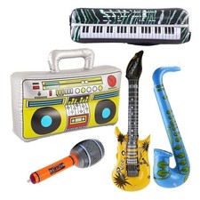 5 Pcs Inflatable Microphones Kids Toy Blow up Party Favor Hand Decorations