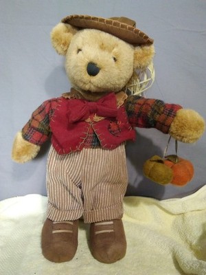 Dan Dee Collector's Choice Autumn Teddy Bear  Fall Decor 16in