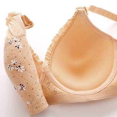 Dünner Damen BH mit bedrucktem Brustdesign geeignet für Home Club Wear