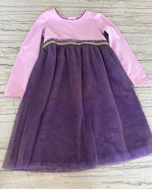 Hanna Andersson Girls Purple Tulle Dream Dress Tea Rose Size 120 US 6-7