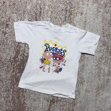 Vintage 1990s Rugrats Graphic T-Shirt Kids Size 2/4 Years White Y2K, cartooncore