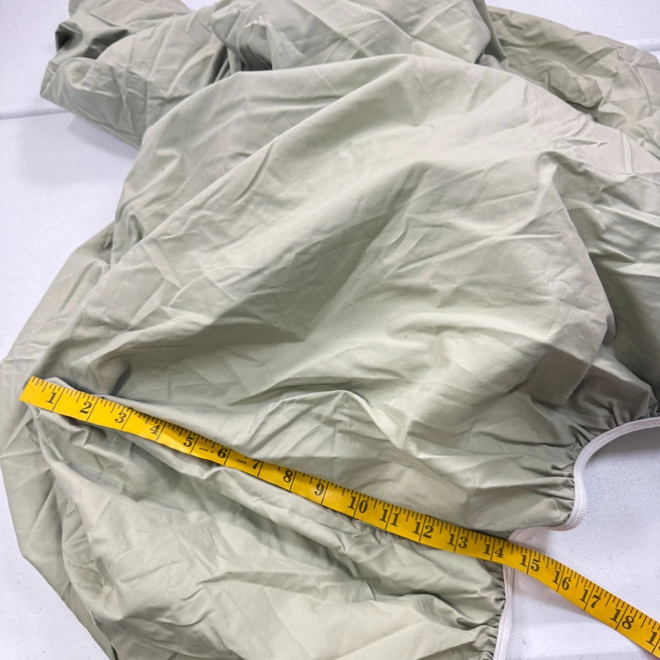 jcpenney twin fitted sheet cotton blend solid green modern traditional - Image 3 of 4