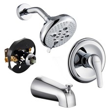 Tub shower faucet set, 5-Inchs bathtub faucet set,Single Chrome with tub spout