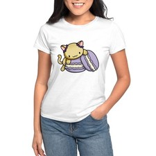 CafePress Macaron Kitty T Shirt Women's T-Shirt 1267340037 