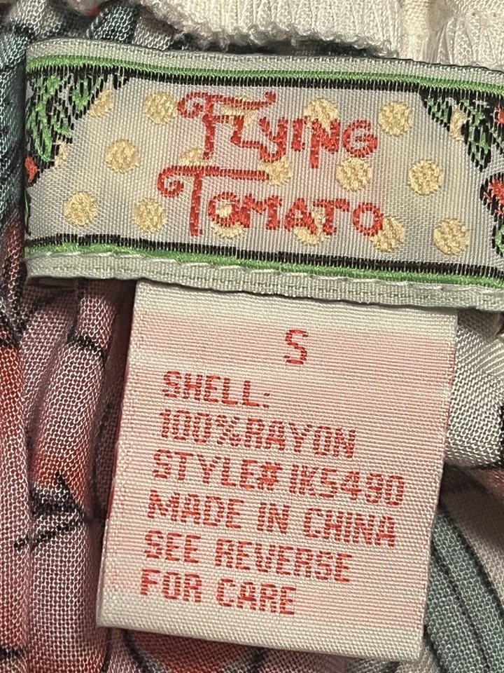 Flying Tomato Floral Skirt Elastic Waist Multicolor Rayon SZ S - Image 2 of 4