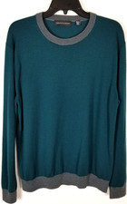 Saks Fifth Avenue Men Wool Blend Sweater Size XL Green Pullover