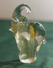 Vintage Gold/Clear Murano Italian art glass Elephant figurine Original Sticker
