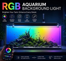 RGB Aquarium Background Light Panel App Control LED 19.8 x 11.7 inches Fish tank
