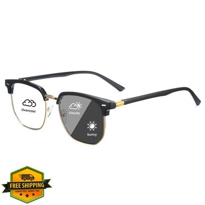 Cyxus Photochromic Glasses Men Women Blue Light Blocking Browline