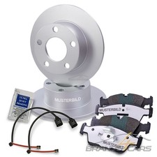 ATEC BREMSSCHEIBEN VOLL Ø 258+BELÄGE+WARNKONTAKT HINTEN FÜR BMW 3-ER E30 316-325