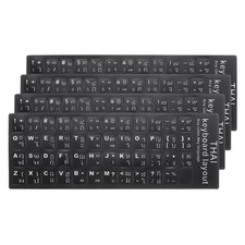 4Pcs Thai Keyboard Sticker Black Alphabet Sticker