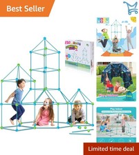 Kids Fort Building Kit 120 Pieces Construction STEM Toys for Indoor Outdoor Fun