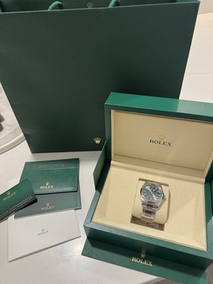Rolex Oyster Perpetual Datejust Green Dial Automatic SS Bracelet Date Box Papers