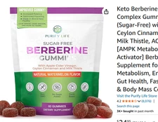 Keto Berberine Complex Gummies (Sugar-Free) + Ceylon Cinnamon Milk Thistle 60ct