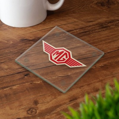 MG Abzeichen Glas Untersetzer Set geflügeltes Logo klassisches britisches Auto Geschenk LIZENZPRODUKT