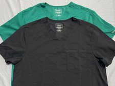 Cherokee Scrubs Top Set Mens Large Black Green Medical Uniform Bundle 2 WW690