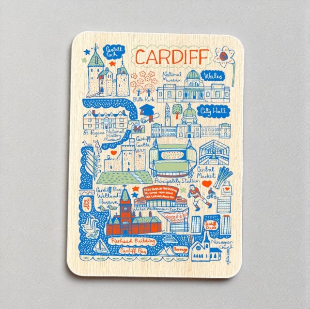 Julia Gash Wooden Magnet - Cardiff (General merchandise)