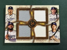 2025 Topps Museum Quad Relic /75 Ohtani Betts Freeman Dodgers Game Used 7897AK