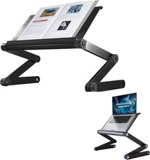 Adjustable Book Holder, Tablet  Laptop Stand, Aluminum Portable Black