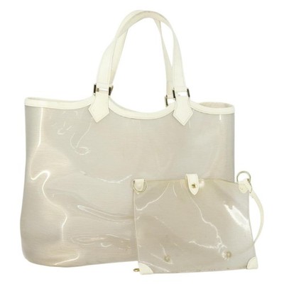 LOUIS VUITTON Epi Plage Lagoon Bay Tote Bag White Clear M92151 LV Auth 166331