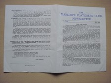 The Marlowe Playgoer's Club Newsletter Theatre Canterbury May 1964