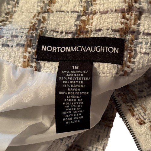 Chaqueta a Cuadros Norton McNaughton Para Mujer Talla 18 Azul Crema Taupe Cottage Core Nueva Con Etiquetas - Imagen 10 de 14