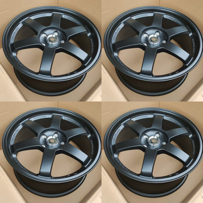 Brand New Set of 18 inch Matte Black Volk Racing Style Rims Wheels 18x8.0 5x114