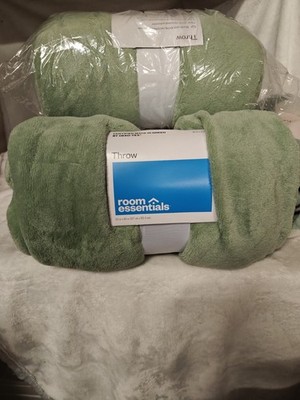 2 Pk - Plush Throw Blanket Home Essentials 50x60 Mint Green