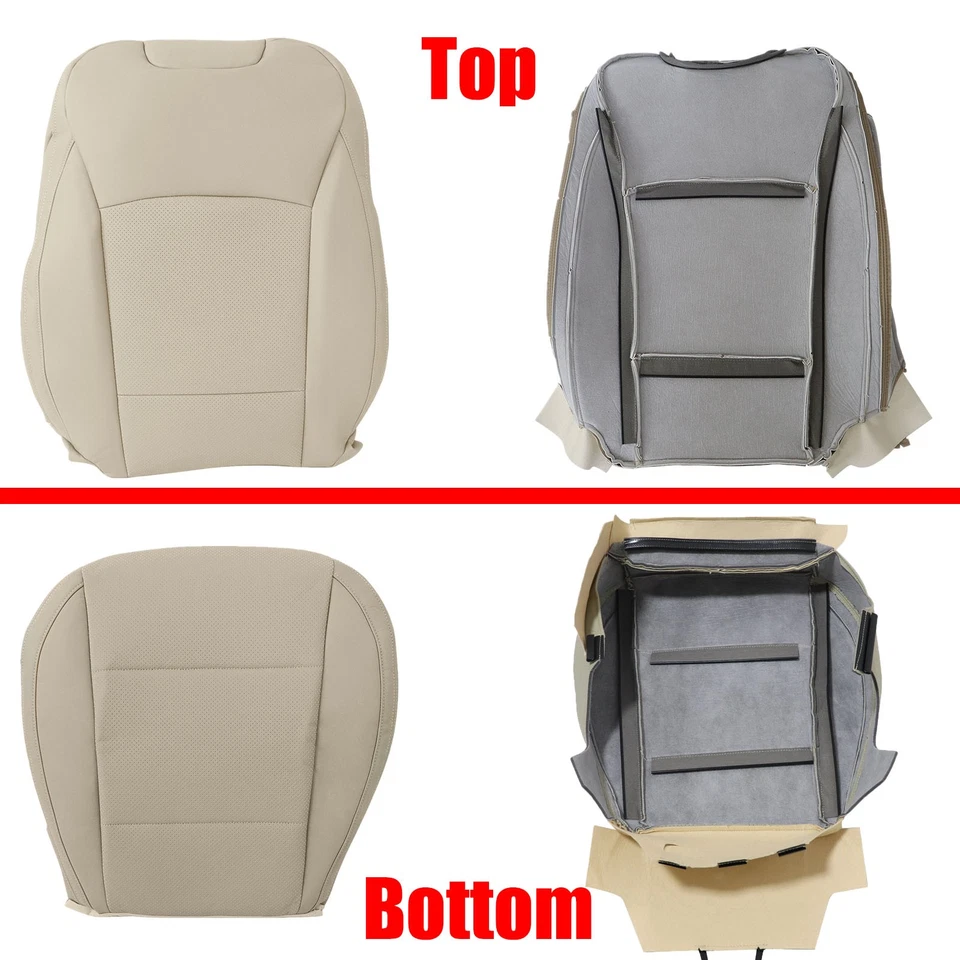 Driver/Passenger Bottom/Top Perf Seat Cover Leather Tan For 15-19 Subaru Outback Foto 4 de 4