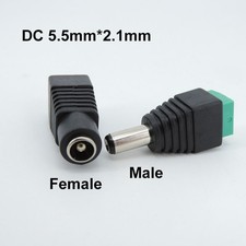 DC Male Female 2.1mm x 5.5mm terminal Power supply Jack Connector Plug