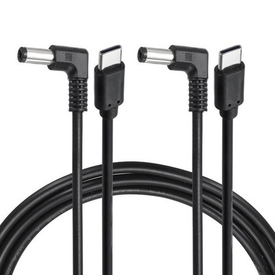 2 Stück 45W PD Trigger Kabel 15V 3A 5.5x2.1mm Type-C Right Angle Stromkabel 2.0m