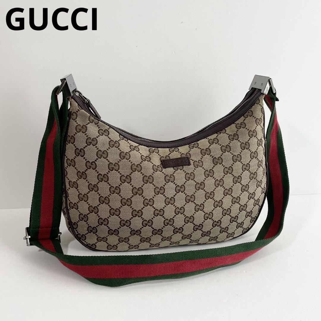 GUCCI GG canvas and leather shoulder bag imported from Japan